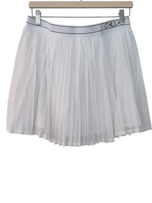 CALIA Pleated Mesh Mini Skort White Size L NEW Tennis Pickleball Sporty thumbnail 4