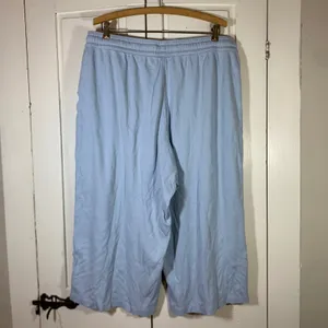 Lands End Womens XL Light Blue 100% Cotton Wide Leg Crop Drawstring Pants 545084 thumbnail 2