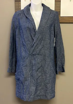 Free People Linen V-Neck Collar Long Sleeve Mini Dress w/ Pockets- Size XS thumbnail 1