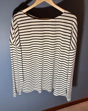 Ladies XXL Brown/Beige Stripe Top - like new! thumbnail 1