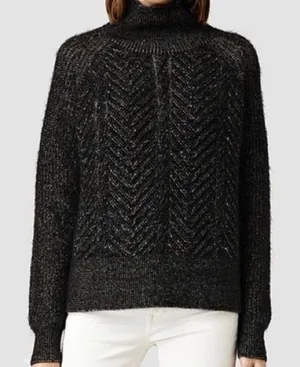 ALLSAINTS Mock-Neck‎ Mohair Sweater Lamma Jumper XS thumbnail 1