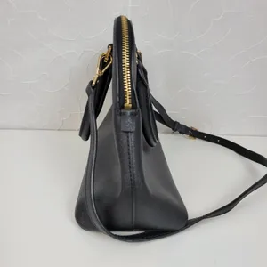 MICHAEL Michael Kors Women Bag Black Leather Cindy Dome Satchel Detachable Strap thumbnail 10