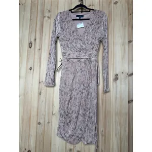 NWT RACHEL Rachel Roy Women's Silvia Long Sleeve Pleated Knit Dress Party Sz L thumbnail 2