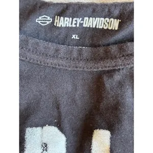 Harley Davidson Womens XL‎ Black Graphic T-Shirt Distressed Logo Cotton Tee thumbnail 6