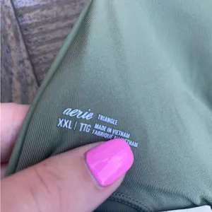 NWT aerie XXL triangle olive green triangle padded bikini top thumbnail 3