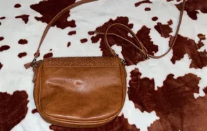 brown leather crossbody purse, perfect condition thumbnail 2