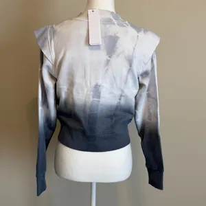 NWT Revolve 525 America gray and white ombré snap closure sweatshirt size small thumbnail 5