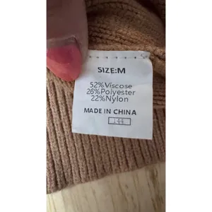 Unbranded Women's V-Neck Cable Knit Sweater Vest‎ Tan Brown Size Medium thumbnail 2