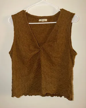 Madewell Popcorn-Knit Twist-Front Sleeveless Top XL thumbnail 1
