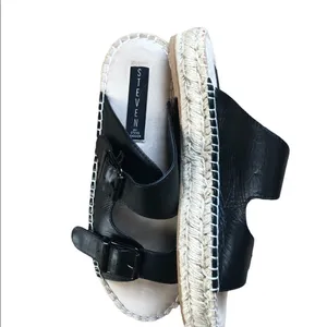 Steven By Steve Madden Black Lapis Espadrille Leather Platform Sandal 8M Bohemian thumbnail 4
