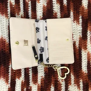 NWOT Juicy Couture Monogram Black Gold Wallet Coin Purse Cardholder Pouch w/ heart charm gold tone Measurement in pics New, no tags thumbnail 2