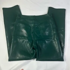Aritzia Wilfred The Melina Faux Leather Pants in Aventurine Green Women's Size 6 thumbnail 4