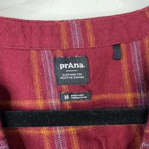 Prana Red Flannel Casual Organic Cotton Loop To Pines Popover Long Sleeve Dress thumbnail 8