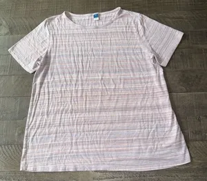 Old‎ Navy Women's Luxe Pastel Stripped Short Sleeve Tee Size Large thumbnail 1