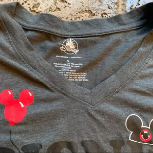 Disney Life Parks Gray V Neck T Shirt Mickey Bar Popcorn Ears Balloon S thumbnail 3