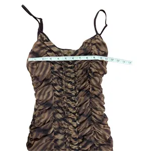 Urban Outfitters Megan Mesh Bodycon Mini‎ Dress leopard print sz L y2k thumbnail 3
