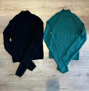 Bundle: 2 Wild Fable Low Turtleneck Ribbed Cutout Long Sleeve thumbnail 1
