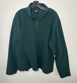 Lands' End Women's Deep Forest‎ Green Fleece Quarter Zip Pull Over Size XL thumbnail 1