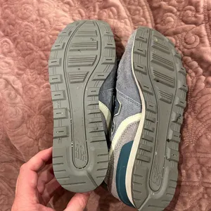 New Balance baby blue Suede & Mesh Sneakers with Cream Accents thumbnail 3