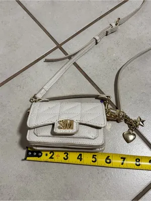 Steve‎ Madden Women Beige/White Quilted Mini Micro Crossbody Bag Charms. thumbnail 4