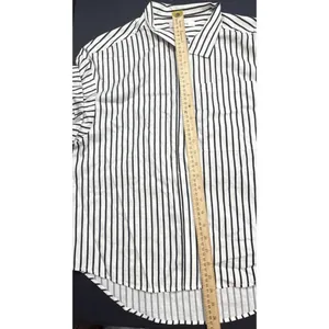 Frame‎ Revolve Linen Blend Striped Organic Short Sleeve Button Up Blouse Size XS thumbnail 10