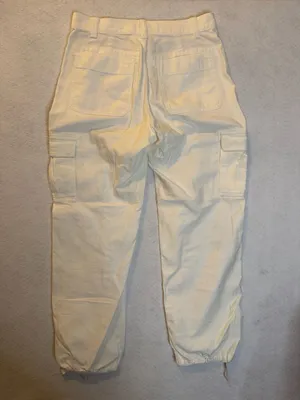 J.Crew Women's Ivory High-Rise Relaxed Cargo Jogger Pants Size 28 thumbnail 3