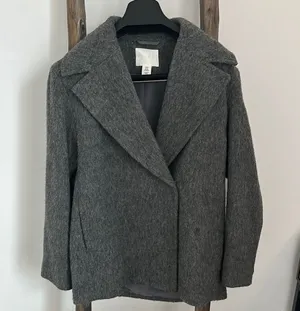 Gray Warm Coat Blazer Oversized XS thumbnail 1