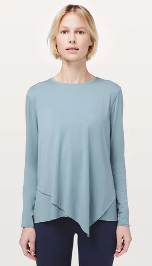 Lululemon Sweetest Day Long Sleeve *Tencel Blue Cast sz 12 thumbnail 1