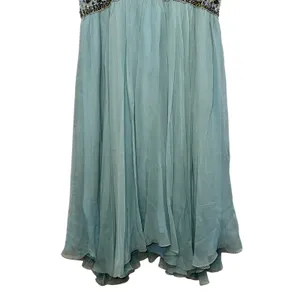 NWT Mandalay AQ Blue Silk Gold Beaded Embellished Mini Cocktail Party Dress Sz 6 thumbnail 11