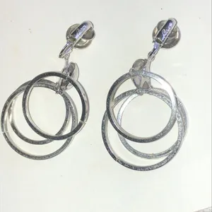 Coro Vintage Silver Tone Triple Hoop Clip On Earrings thumbnail 5