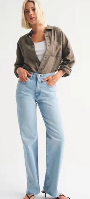 Abercrombie 90s Straight High-Rise Ultra thumbnail 1
