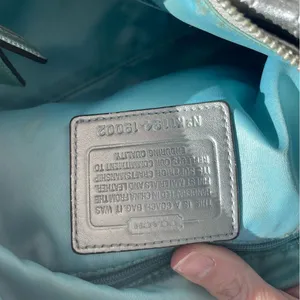 Coach Silver Camelia Distressed Leather Shoulder Bag thumbnail 5
