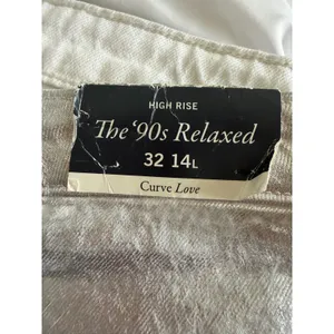 Abercrombie‎ & Fitch Curve Love 90s Relaxed High Rise Metallic Silver Jeans 14L thumbnail 4