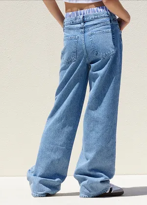 Pacsun Medium Indigo Boxer Boyfriend Jeans (removable boxer waistband and high-rise design) thumbnail 2