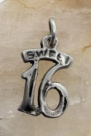 Vintage Sterling Silver Sweet 16 Charm Birthday Number 16 Bracelet Charm Tested‎ thumbnail 1