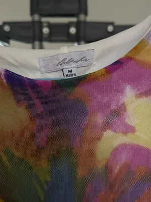 Yellow and purple floral mini dress thumbnail 3