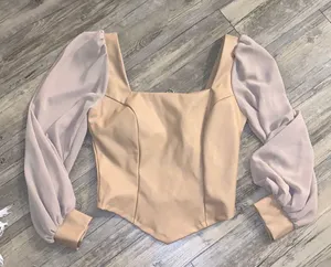 Faux leather top thumbnail 1