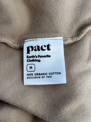 Pact Women's Pure Velour Zip Hoodie Sesame Color Size Medium thumbnail 4
