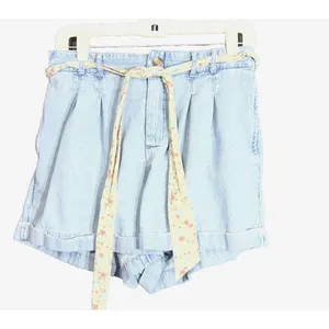 American Eagle Womens Size Medium Jean Shorts Tie Belt Blue Denim Casual Spring thumbnail 2