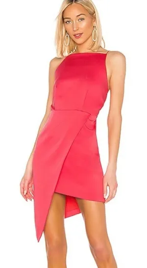Elliatt Sleeveless Formal Revolve Decades Dress in Melon Red Size Medium Satin thumbnail 1