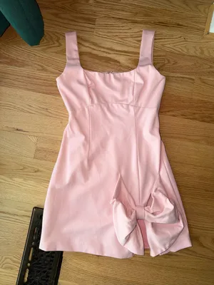 ELLIATT Pink Bow Mini Dress Size Medium Square Neck Party Dress thumbnail 2