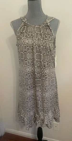 Void Snake Print Halter Swing Dress Size L thumbnail 1