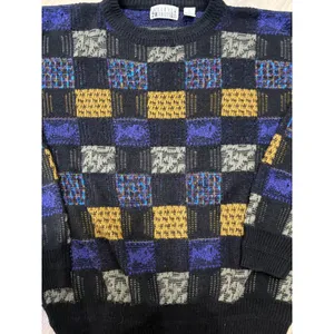 City Streets Vintage Sweater XL Colorblock Geometric 90s Knit thumbnail 6