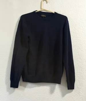 Quince 100% Mongolian Cashmere Sweater Navy Blue L Crewneck Pullover Minimalist thumbnail 1