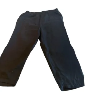 Quince Large Black Pull On Europeon Linen Pants Coastal Breathable capsule thumbnail 1