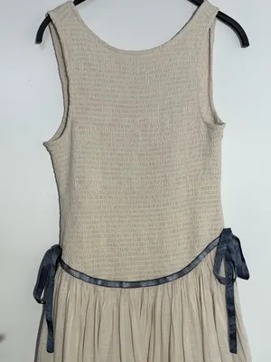 NWOT Free People Nightingale Solid Midi Dress with Navy Tie thumbnail 8