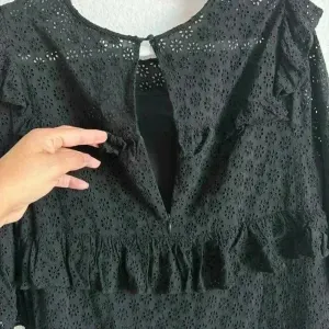 Madewell Women’s Black‎ Eyelet Waterlily Tiered Ruffle Boho Mini Dress Size 10 thumbnail 15