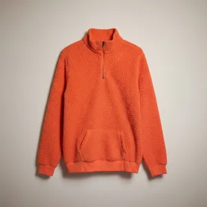 No Boundaries Sherpa Neon Pink Coral Quarter Zip Sweatshirt XL (15-17) thumbnail 2