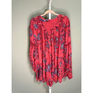 Free People Just The‎ Two Of Us Paisley Tunic Whimsy Boho S Festival Indie thumbnail 4