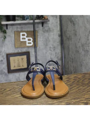 NWT Tommy Hilfiger Womens Cruman Emblem Sandals TWCRUMAN Dark Blue 6.5M thumbnail 10